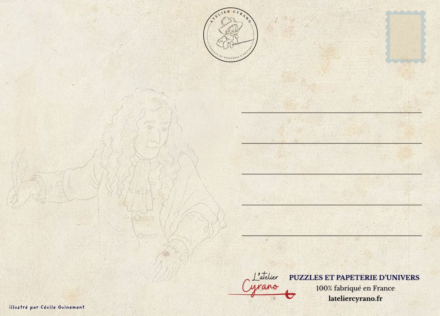 Carte postale Le monde de Jean de La Fontaine
