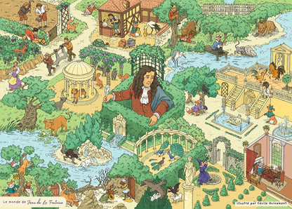 Carte postale Le monde de Jean de La Fontaine