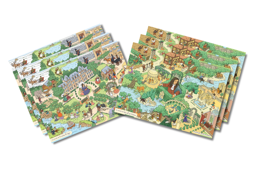 Assortiment de 6 cartes A6 – La Comtesse de Ségur & Jean de La Fontaine