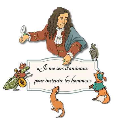 Lot de 5 cartes postales Le monde de Jean de La Fontaine