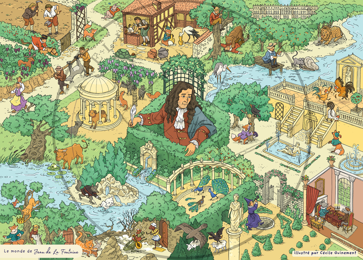 Carte postale "Le Monde de Jean de La Fontaine"