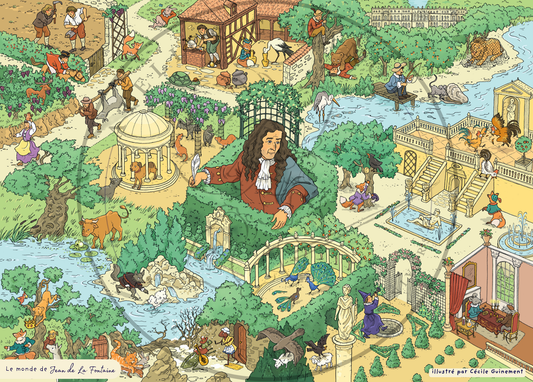 Carte postale "Le Monde de Jean de La Fontaine"