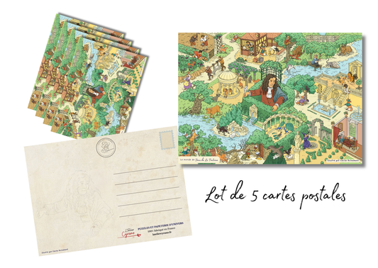 carte postale fables de La Fontaine Atelier Cyrano