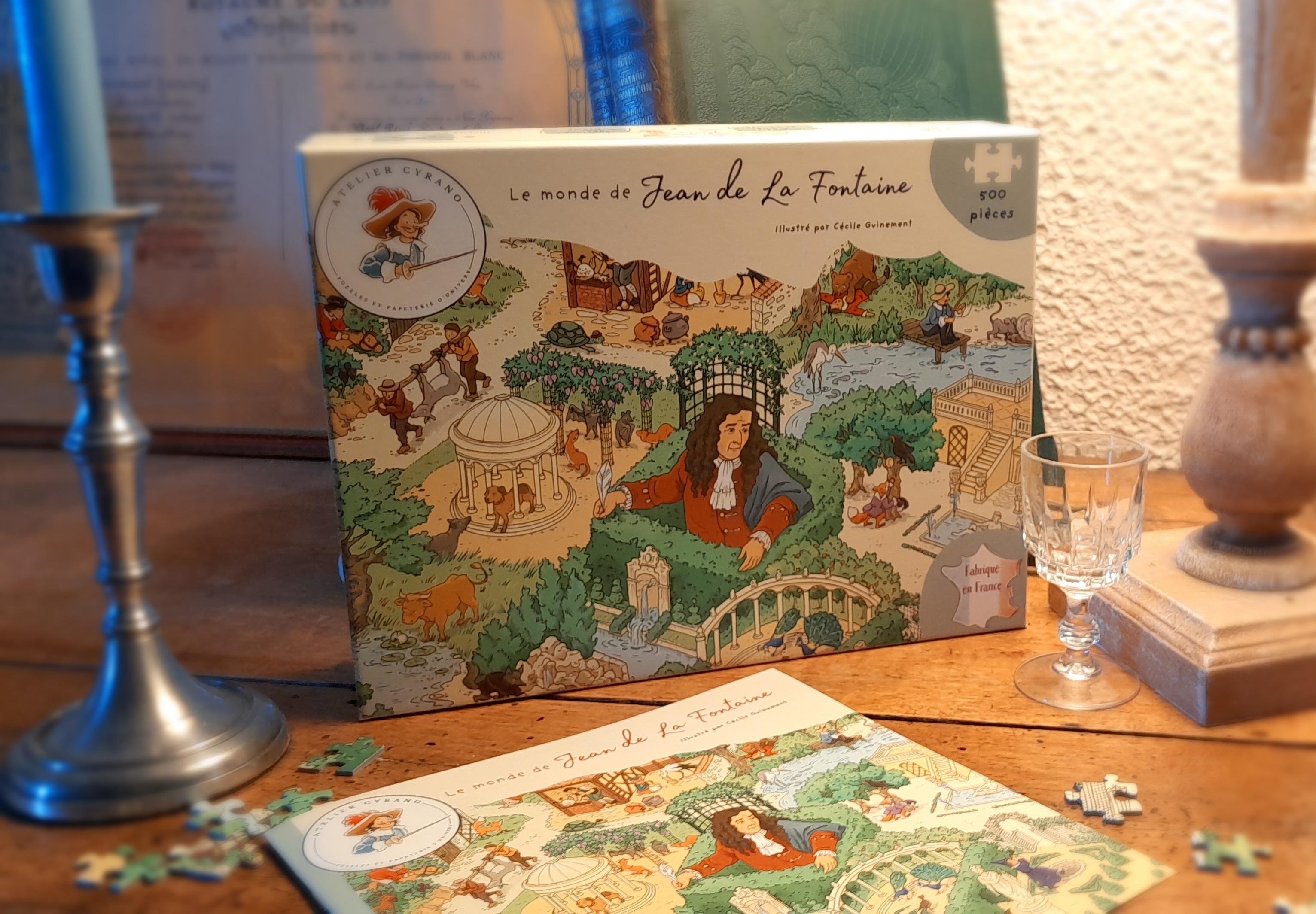 puzzle fables de la fontaine culturel corbeau renard atelier cyrano animaux illustration jeunesse bd